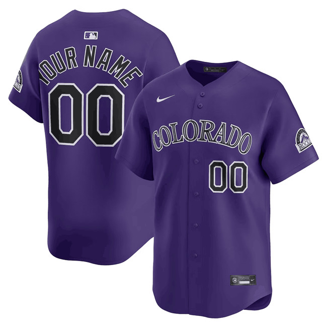 Men's Purple Colorado Rockies Active Player Custom Limited Stitched Baseball Jersey